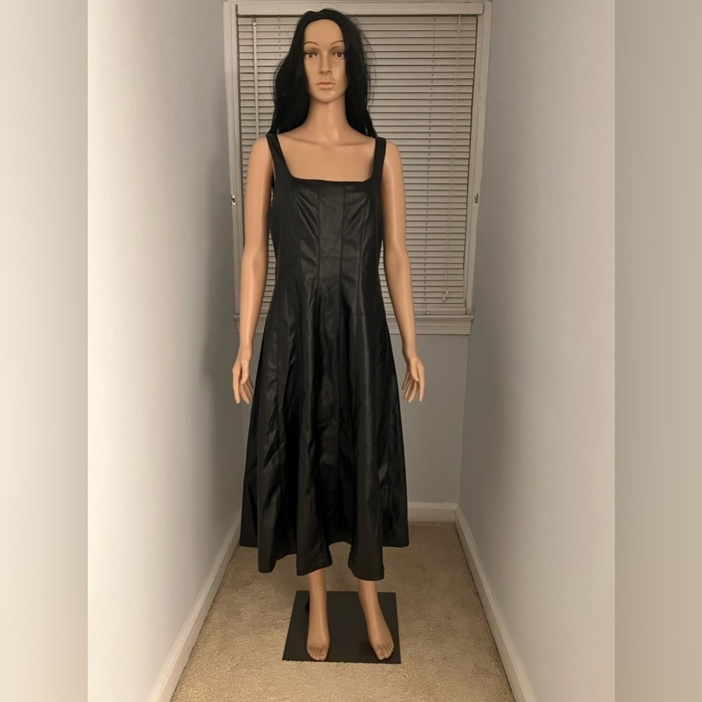 Faux Leather Dress